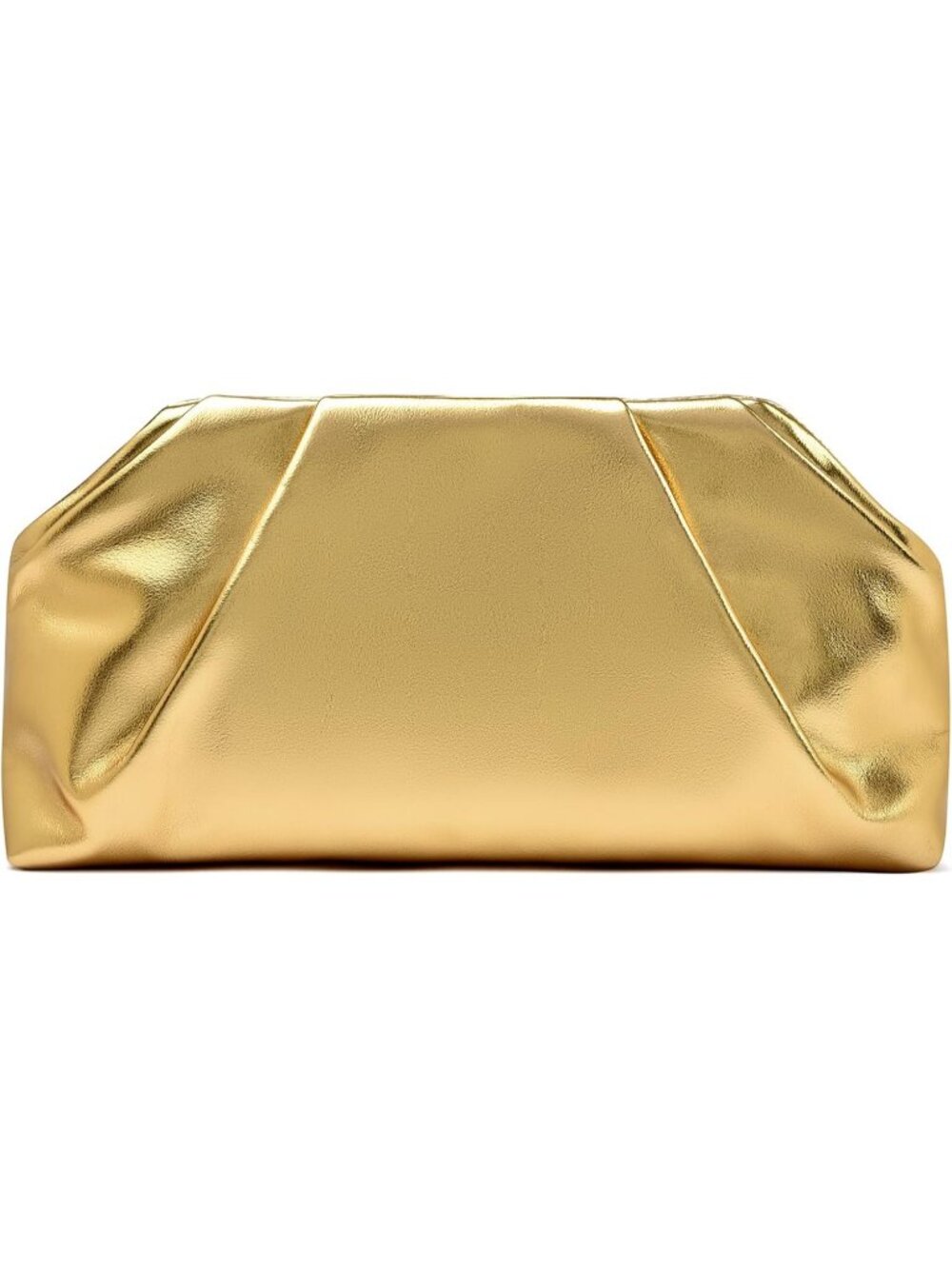 Women's Gold Clutch Vegan Leather Clutch Gold Handle Formal Evening Purse Bag